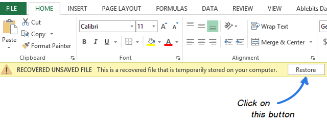Recuperar archivo de Excel no guardado 9