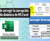 Formas de corregir la corrupciÃ³n de la tabla dinÃ¡mica de MS Excel